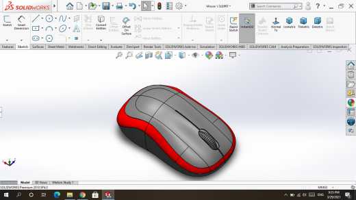 solidworks中的三维鼠标设计缩略图